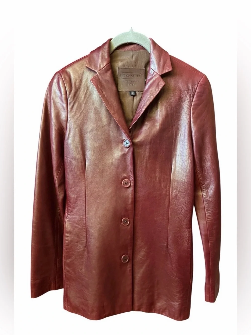 Woman’s COACH Y2K Leather Blazer Jacket